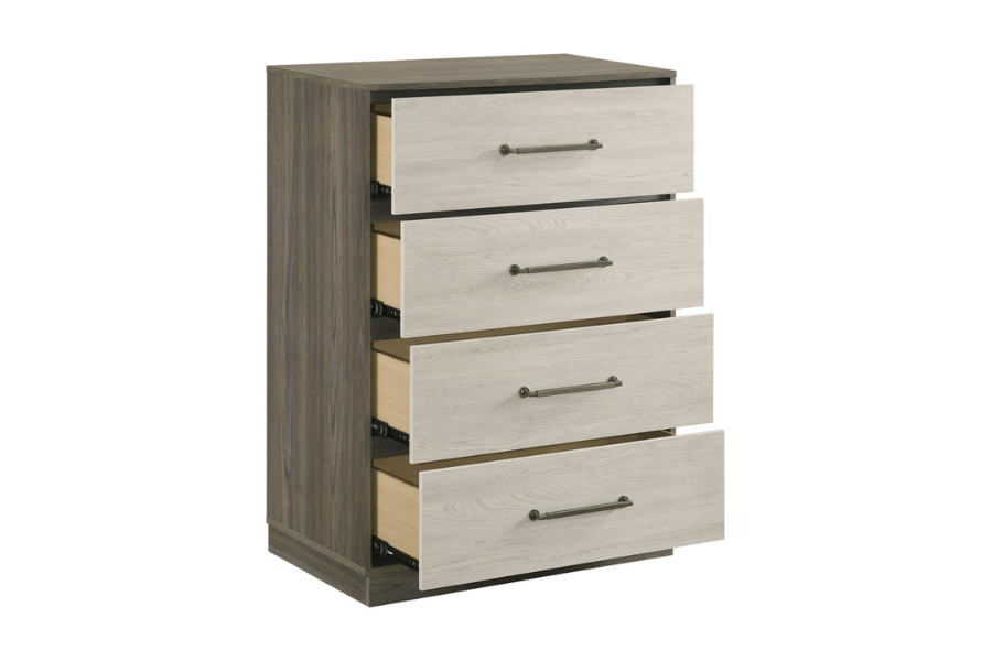 Fenwick 4-drawer Chest of Drawers Grey Oak 224985