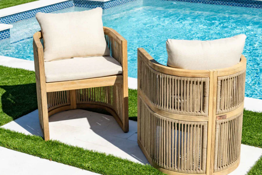 Panama Jack Cabo 5-Piece Barrel Round Dining Set PJO-4401-NAT-5DB