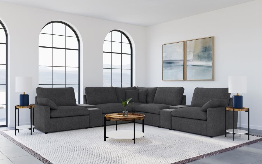 Collins 7-piece Modular Power Reclining Sectional Grey 609560P-SETA & Dark Grey 609530P-SETA - Venini Furniture 