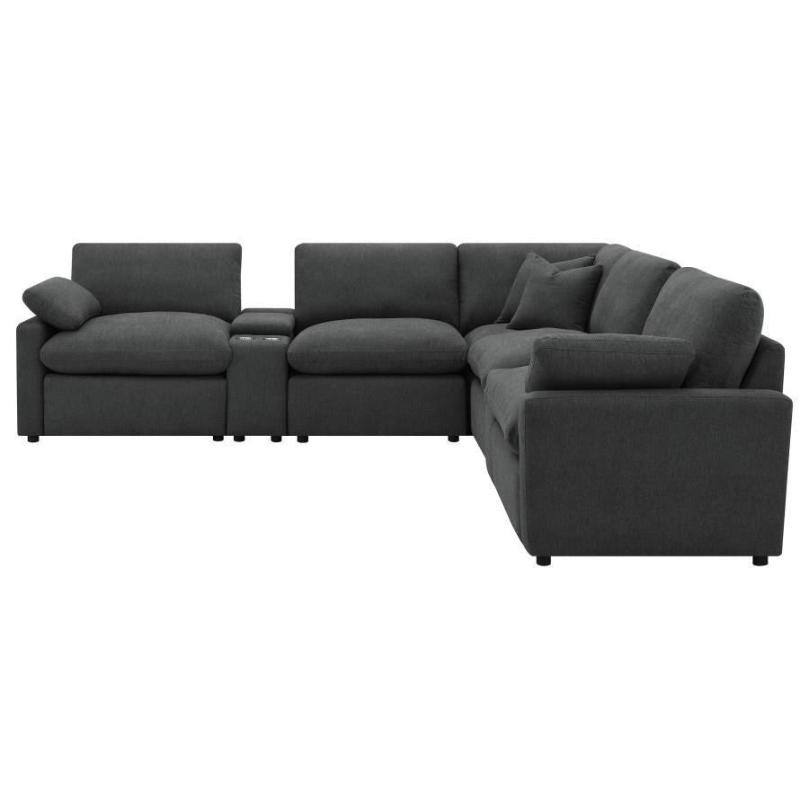 Collins 7-piece Modular Power Reclining Sectional Grey 609560P-SETA & Dark Grey 609530P-SETA - Venini Furniture 