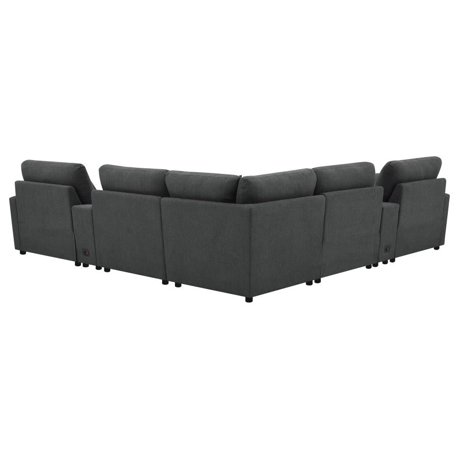 Collins 7-piece Modular Power Reclining Sectional Grey 609560P-SETA & Dark Grey 609530P-SETA - Venini Furniture 