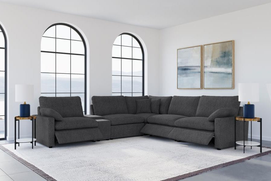 Collins 6-piece Modular Power Reclining Sectional Grey 609560P-SET & Dark Grey 609530P-SET - Venini Furniture 