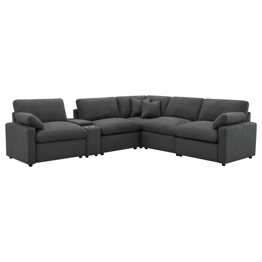 Collins 6-piece Modular Power Reclining Sectional Grey 609560P-SET & Dark Grey 609530P-SET - Venini Furniture 