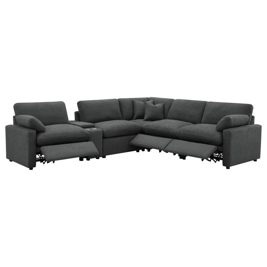 Collins 6-piece Modular Power Reclining Sectional Grey 609560P-SET & Dark Grey 609530P-SET - Venini Furniture 