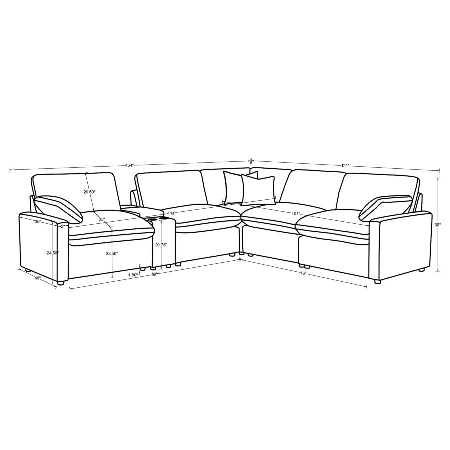 Collins 6-piece Modular Power Reclining Sectional Grey 609560P-SET & Dark Grey 609530P-SET - Venini Furniture 