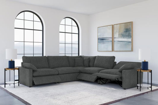 Collins 5-piece Modular Power Reclining Sectional Grey 609560P & Dark Grey 609530P - Venini Furniture 