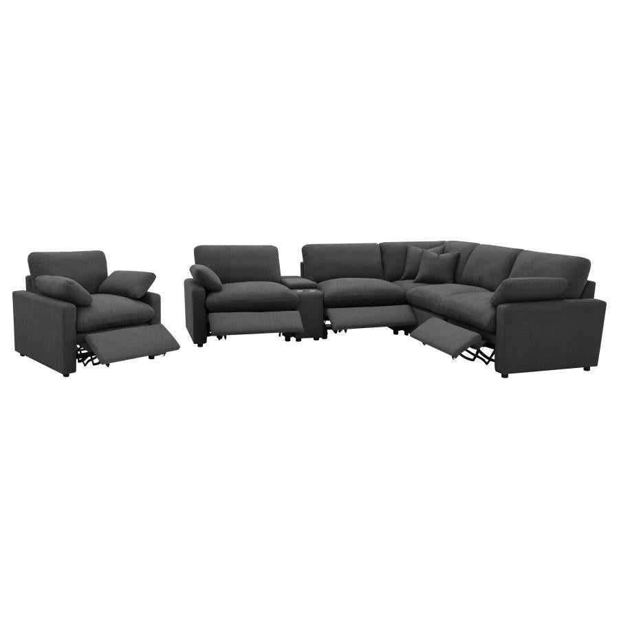 Collins Upholstered Power Recliner Chair Grey 609563P & Dark Grey 609533P - Venini Furniture 