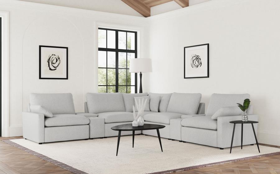 Collins 7-piece Modular Power Reclining Sectional Grey 609560P-SETA & Dark Grey 609530P-SETA - Venini Furniture 