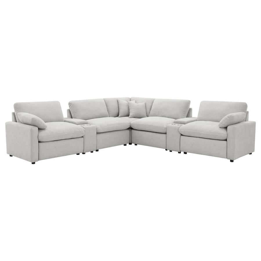 Collins 7-piece Modular Power Reclining Sectional Grey 609560P-SETA & Dark Grey 609530P-SETA - Venini Furniture 