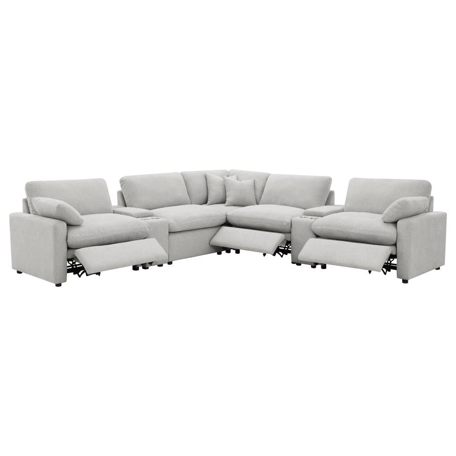 Collins 7-piece Modular Power Reclining Sectional Grey 609560P-SETA & Dark Grey 609530P-SETA - Venini Furniture 
