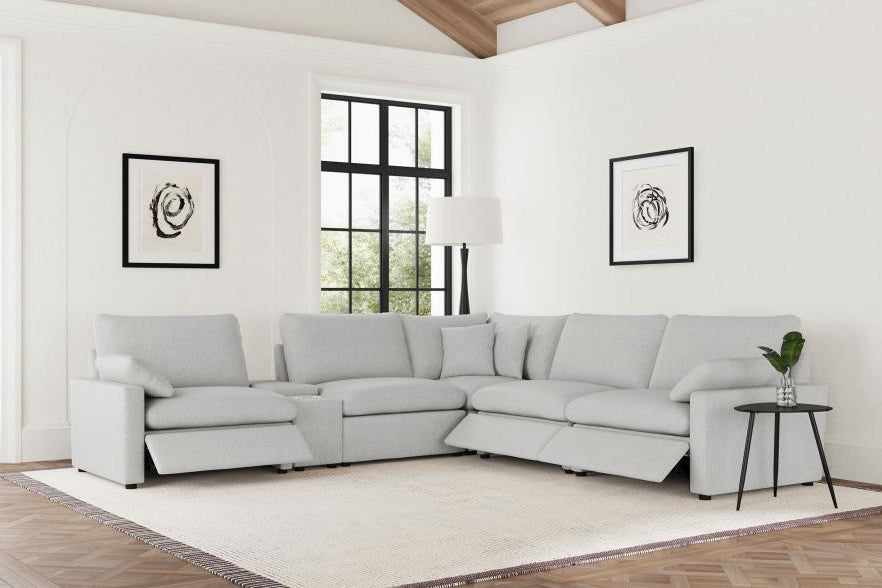 Collins 6-piece Modular Power Reclining Sectional Grey 609560P-SET & Dark Grey 609530P-SET - Venini Furniture 