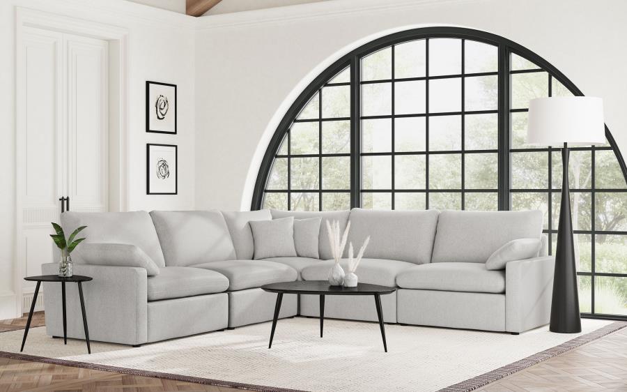 Collins 5-piece Modular Power Reclining Sectional Grey 609560P & Dark Grey 609530P - Venini Furniture 