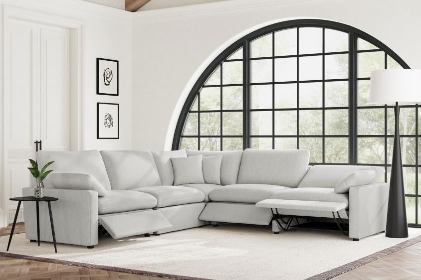 Collins 5-piece Modular Power Reclining Sectional Grey 609560P & Dark Grey 609530P - Venini Furniture 