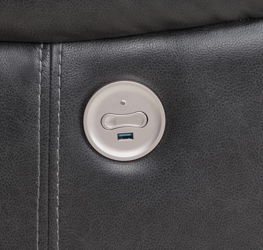 Sycamore Upholstered Power Reclining Sectional Sofa Grey - Venini Furniture 