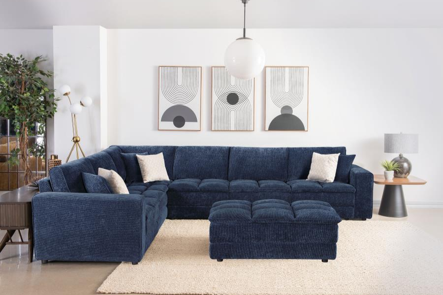 Atlantic Corduroy Upholstered LAF Arm Chair Blue	551824LAF