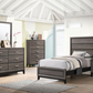 Cama individual con paneles Watson Wood en roble gris 212421T 
