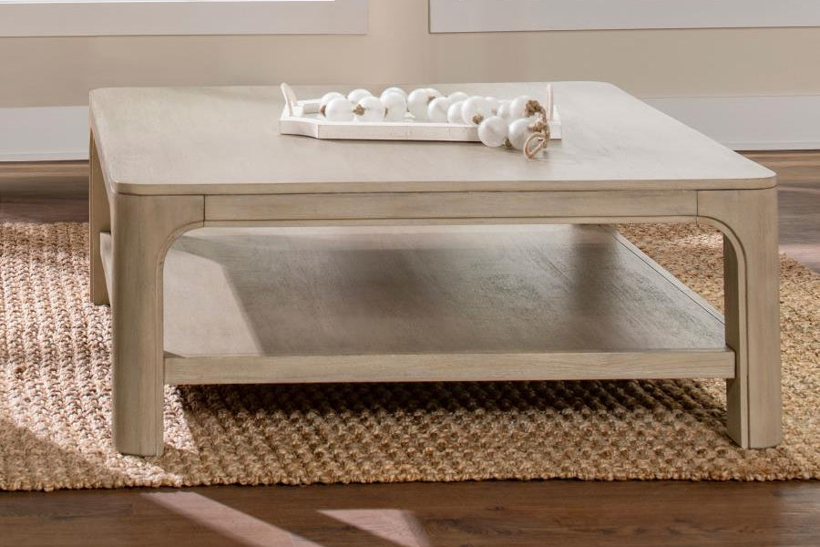 Solano Square Wood Cocktail Coffee Table Weathered Mango 723488