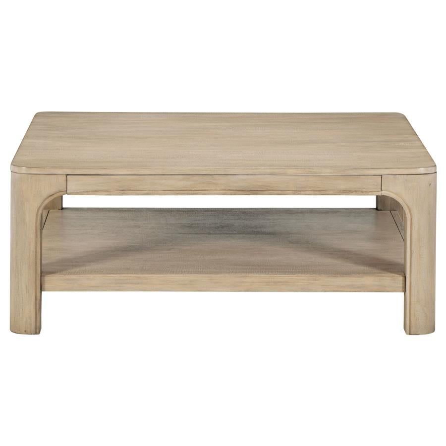 Solano Square Wood Cocktail Coffee Table Weathered Mango 723488