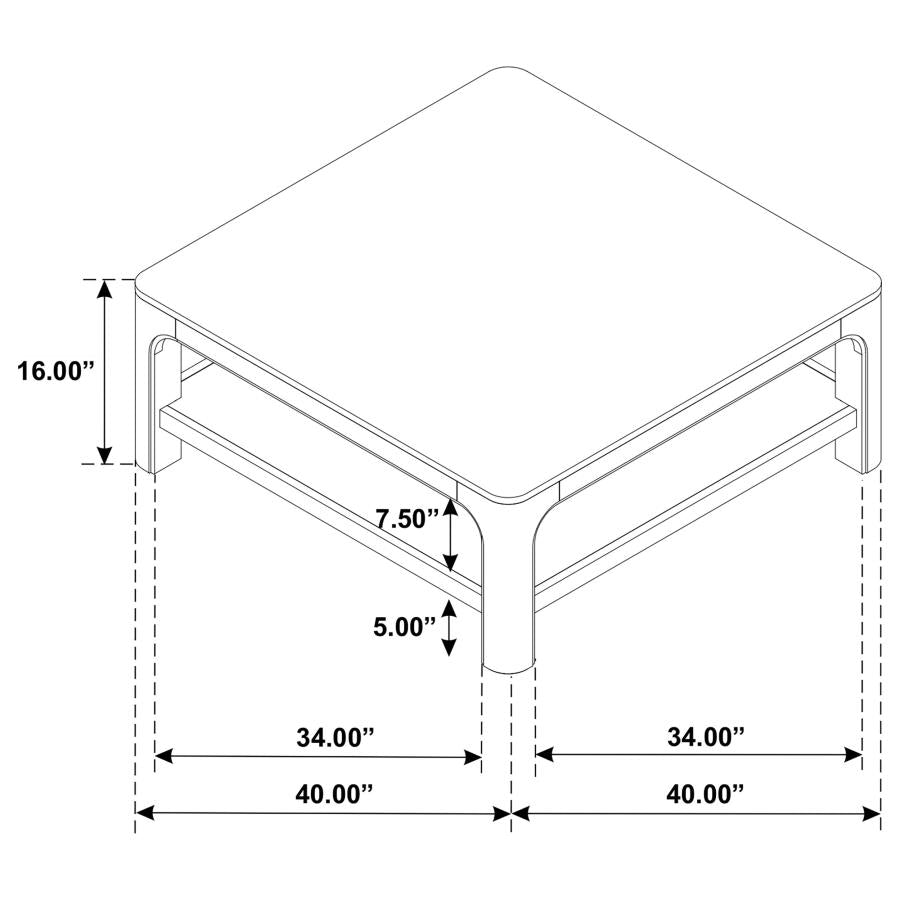 Solano Square Wood Cocktail Coffee Table Weathered Mango 723488