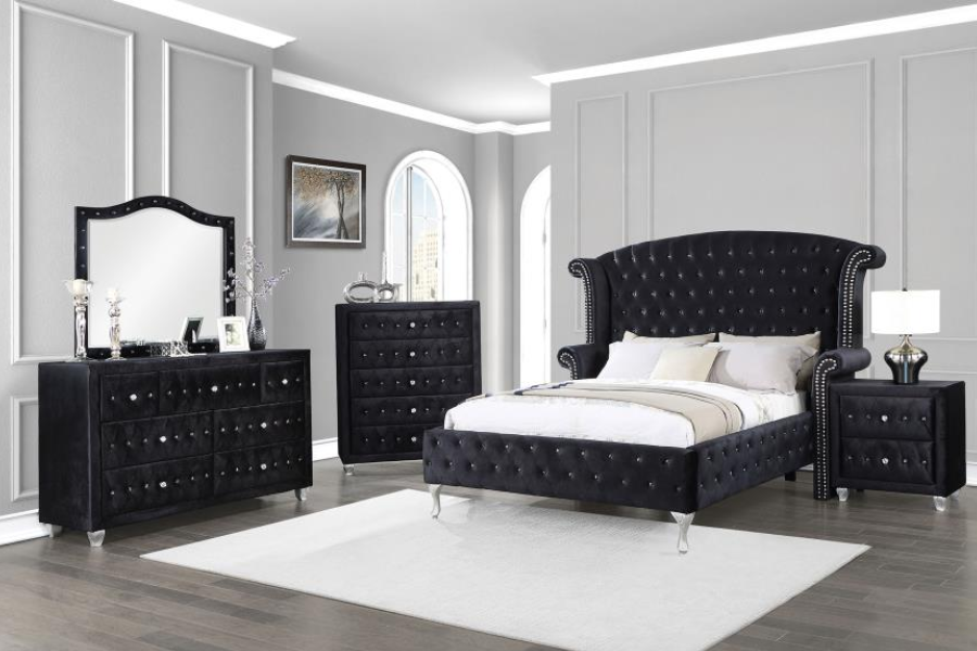 black tufted dresser Ambrosia Transitional Black 56-inch Wide 9-Drawer Fabric Tufted Dresser by Furniture of America - Bed Bath & Beyond