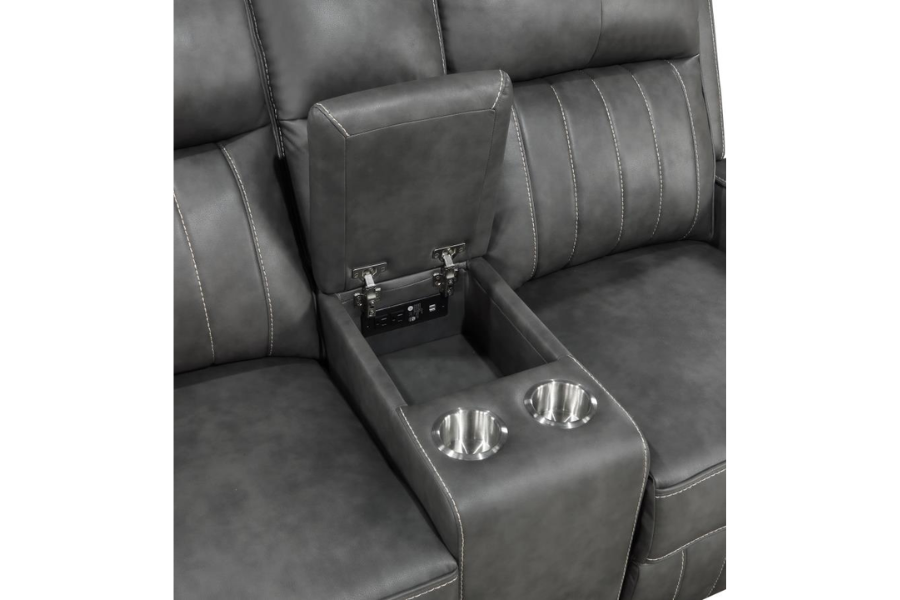 Conjunto de sofá reclinable tapizado de 2 piezas Raelynn gris 603191-S2 