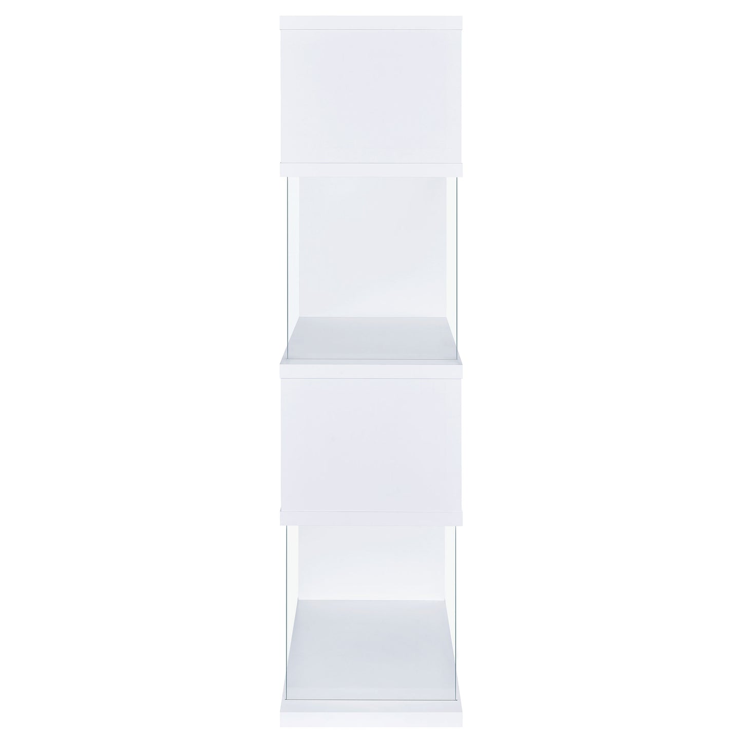 Emelle 63-inch 4-shelf Glass Panel Bookshelf White 800300