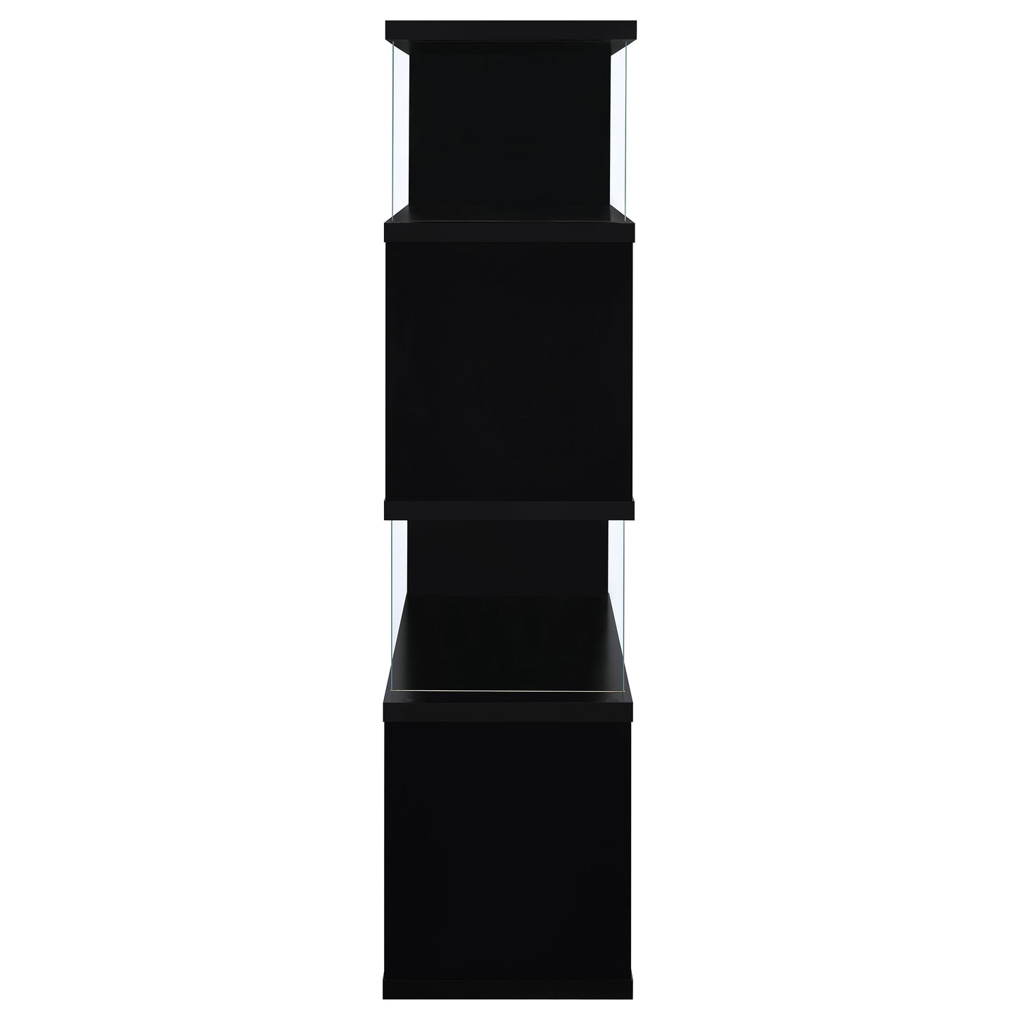 Emelle 63-inch 4-shelf Glass Panel Bookshelf Black 800340