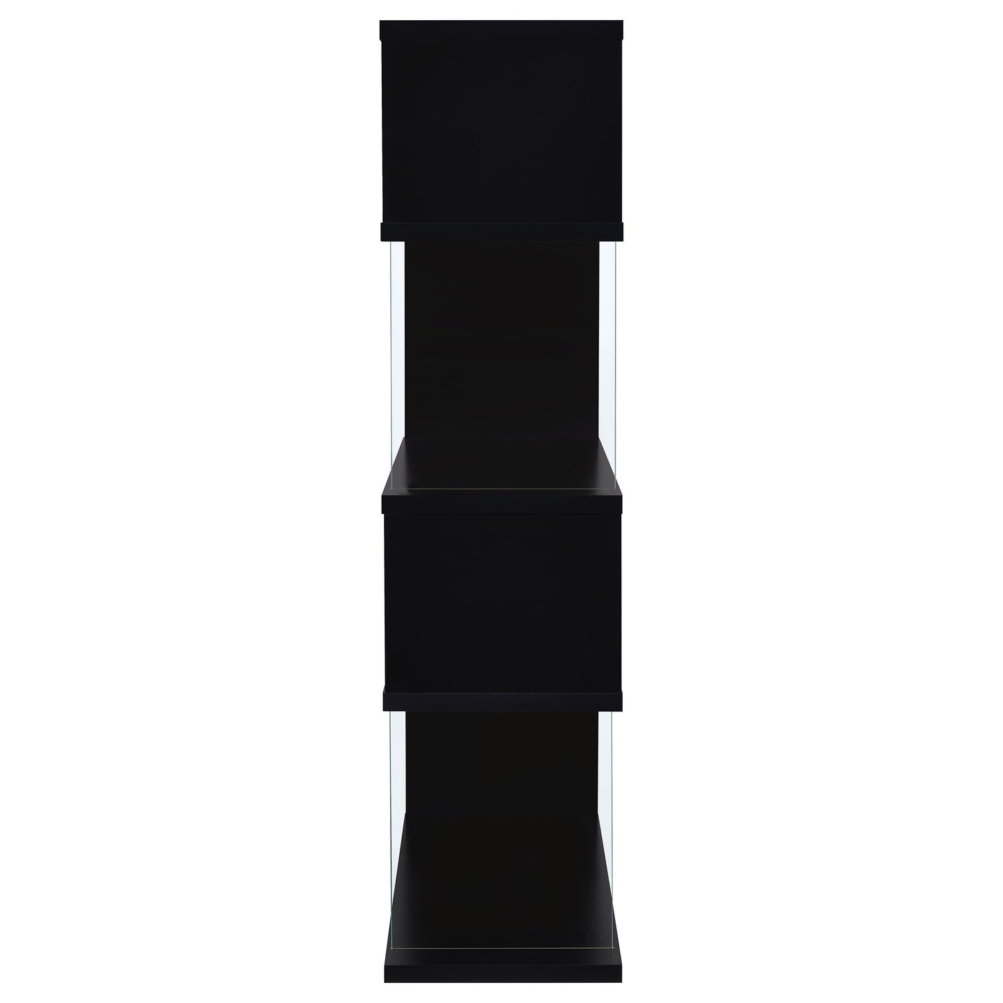 Emelle 63-inch 4-shelf Glass Panel Bookshelf Black 800340