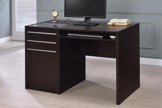 Halston 47-inch 3-drawer Connect-it Office Desk Cappuccino 800702 - Venini Furniture 