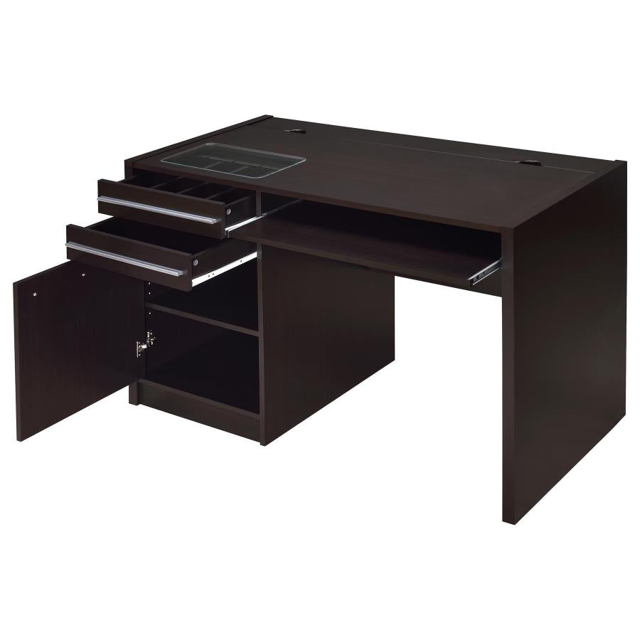 Halston 47-inch 3-drawer Connect-it Office Desk Cappuccino 800702 - Venini Furniture 