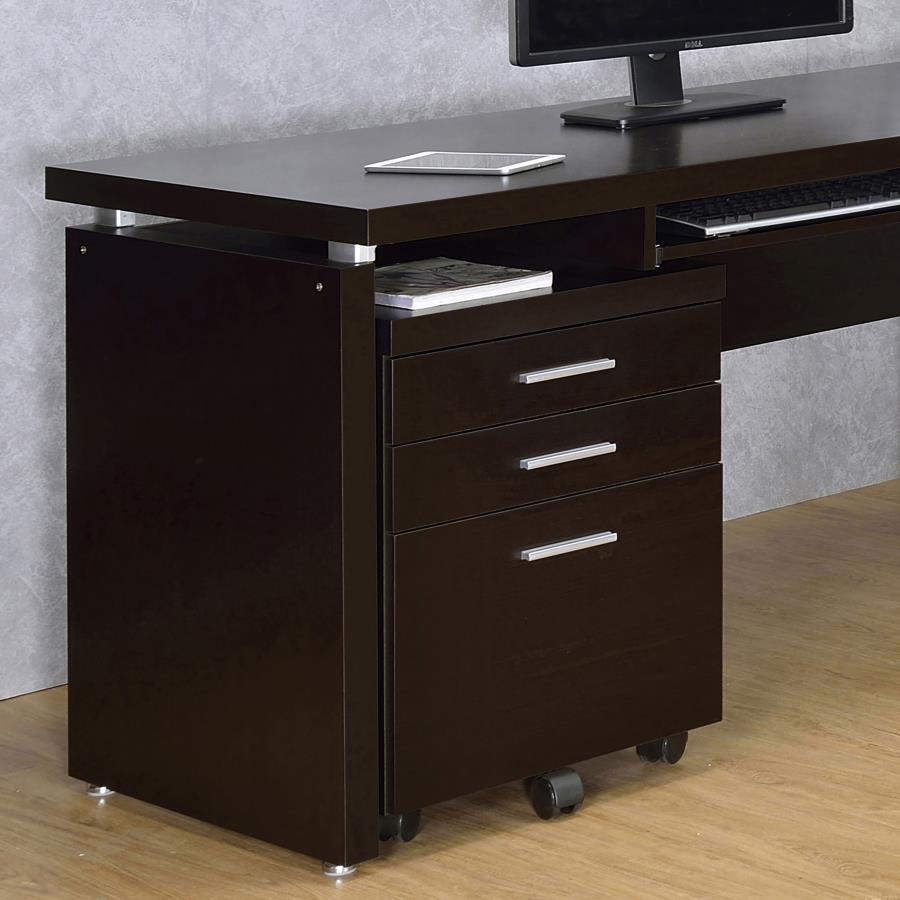 Skylar 3-drawer Home Office Mobile File Cabinet Cappuccino 800894