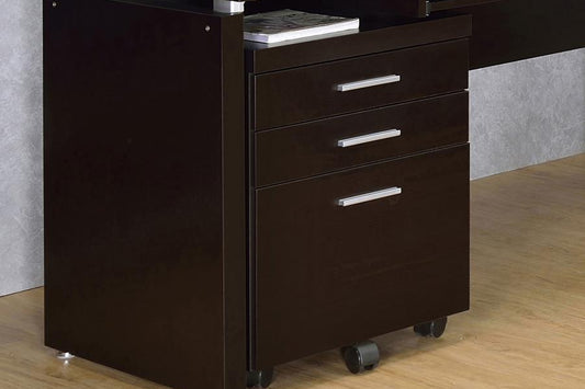 Skylar 3-drawer Home Office Mobile File Cabinet Cappuccino 800894