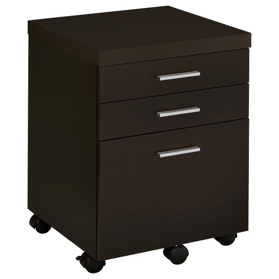 Skylar 3-drawer Home Office Mobile File Cabinet Cappuccino 800894