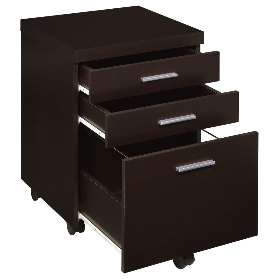 Skylar 3-drawer Home Office Mobile File Cabinet Cappuccino 800894