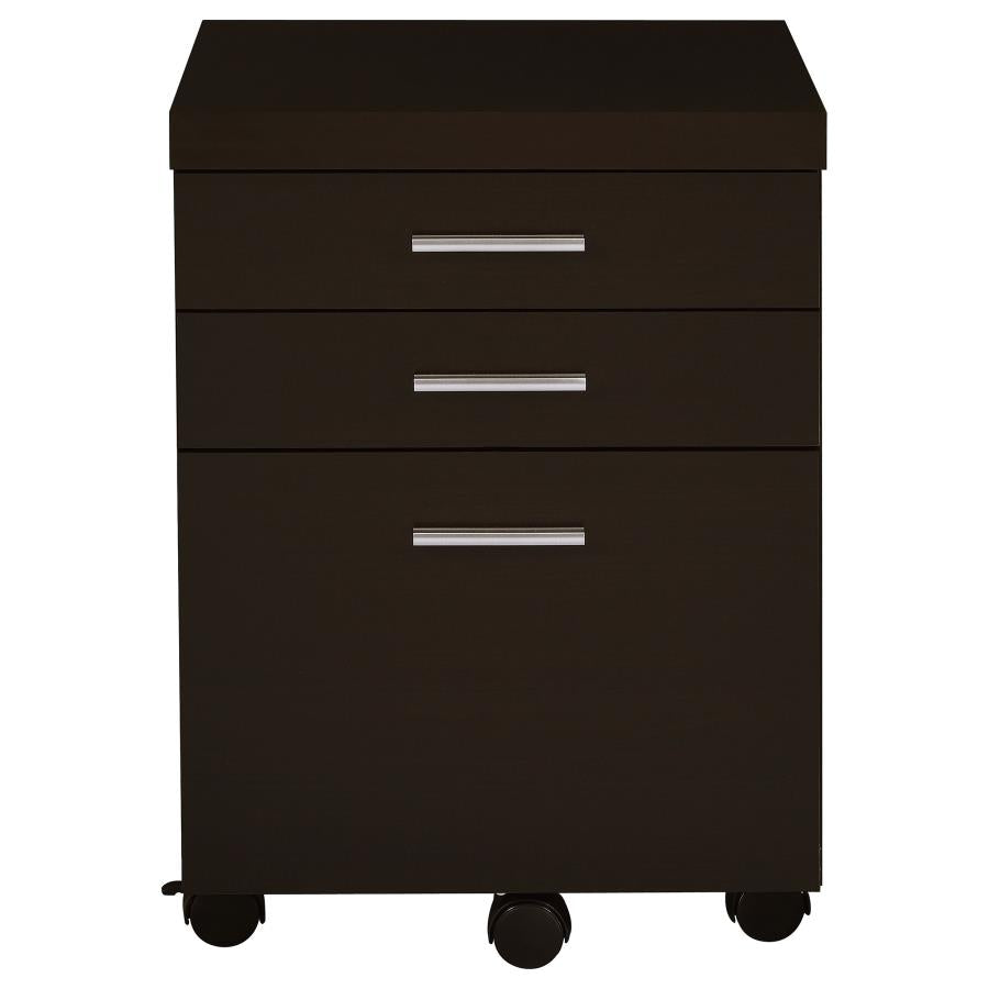 Skylar 3-drawer Home Office Mobile File Cabinet Cappuccino 800894