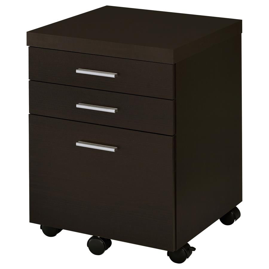 Skylar 3-drawer Home Office Mobile File Cabinet Cappuccino 800894