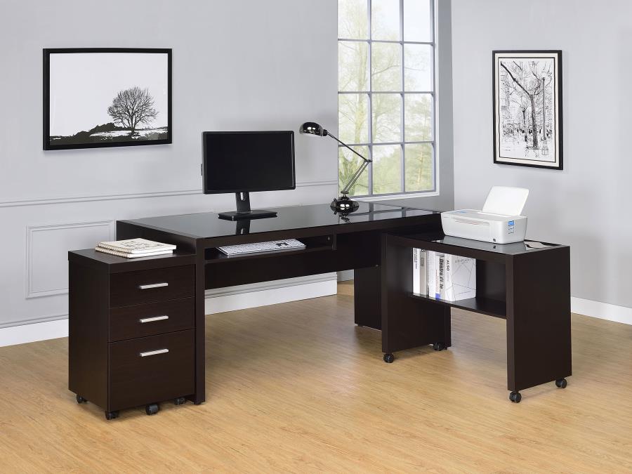 Skeena Computer Desk with Keyboard Drawer Cappuccino 800901