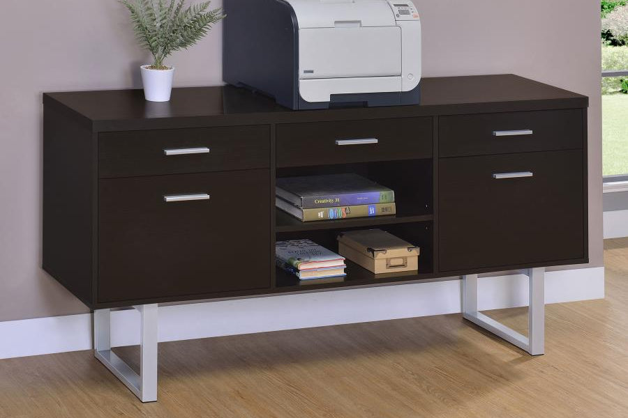 Lawtey 5-drawer Home Office Storage Credenza Cappuccino 801522