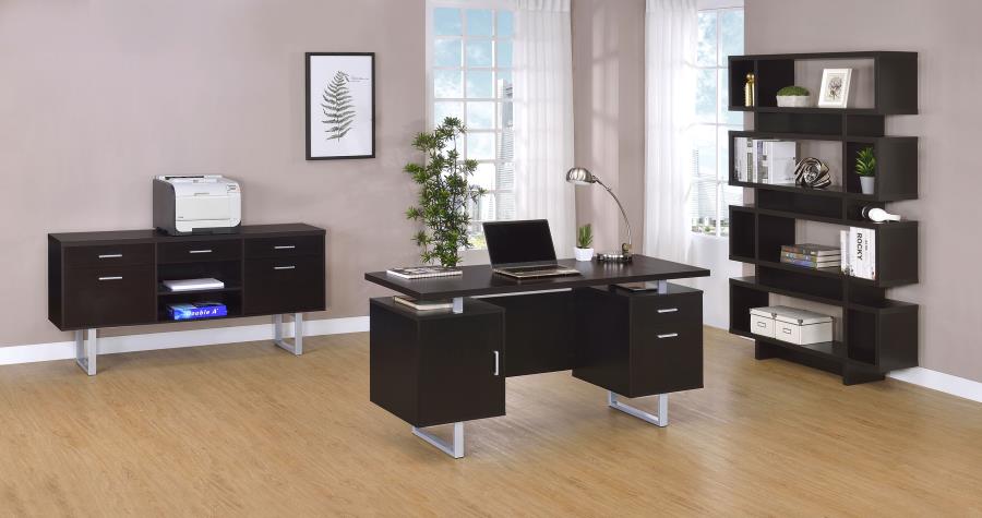 Lawtey 5-drawer Home Office Storage Credenza Cappuccino 801522