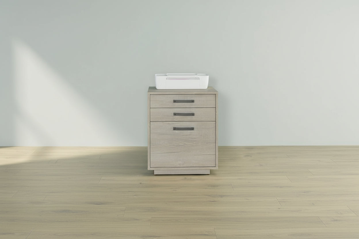 Loomis 3-drawer Home Office File Cabinet Whitewashed Grey 805882