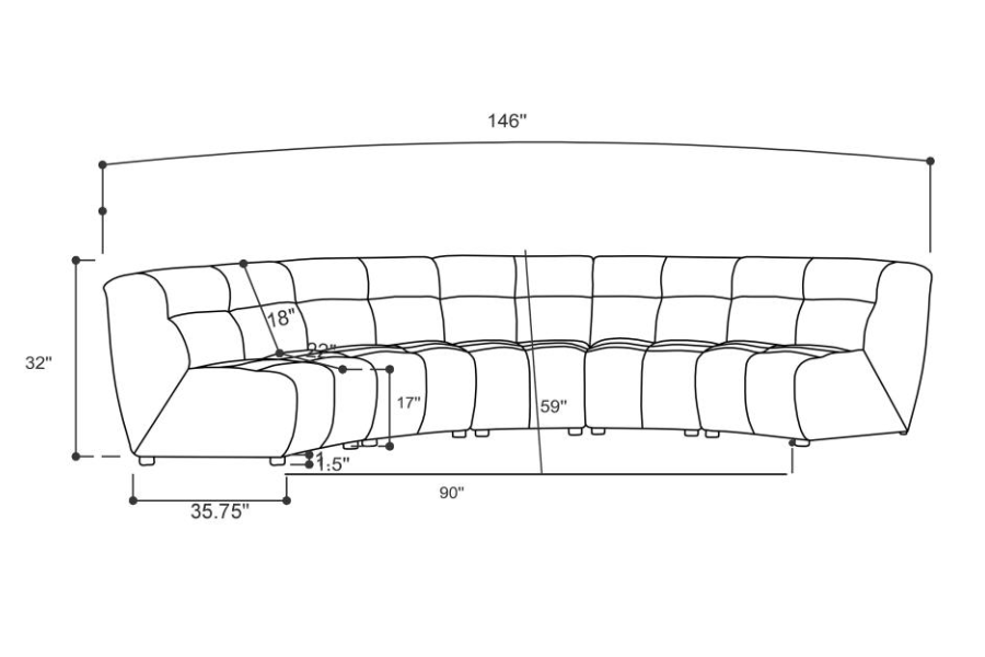 Charlotte 5-piece Upholstered Modular Sectional Sofa Ivory 551300-S5