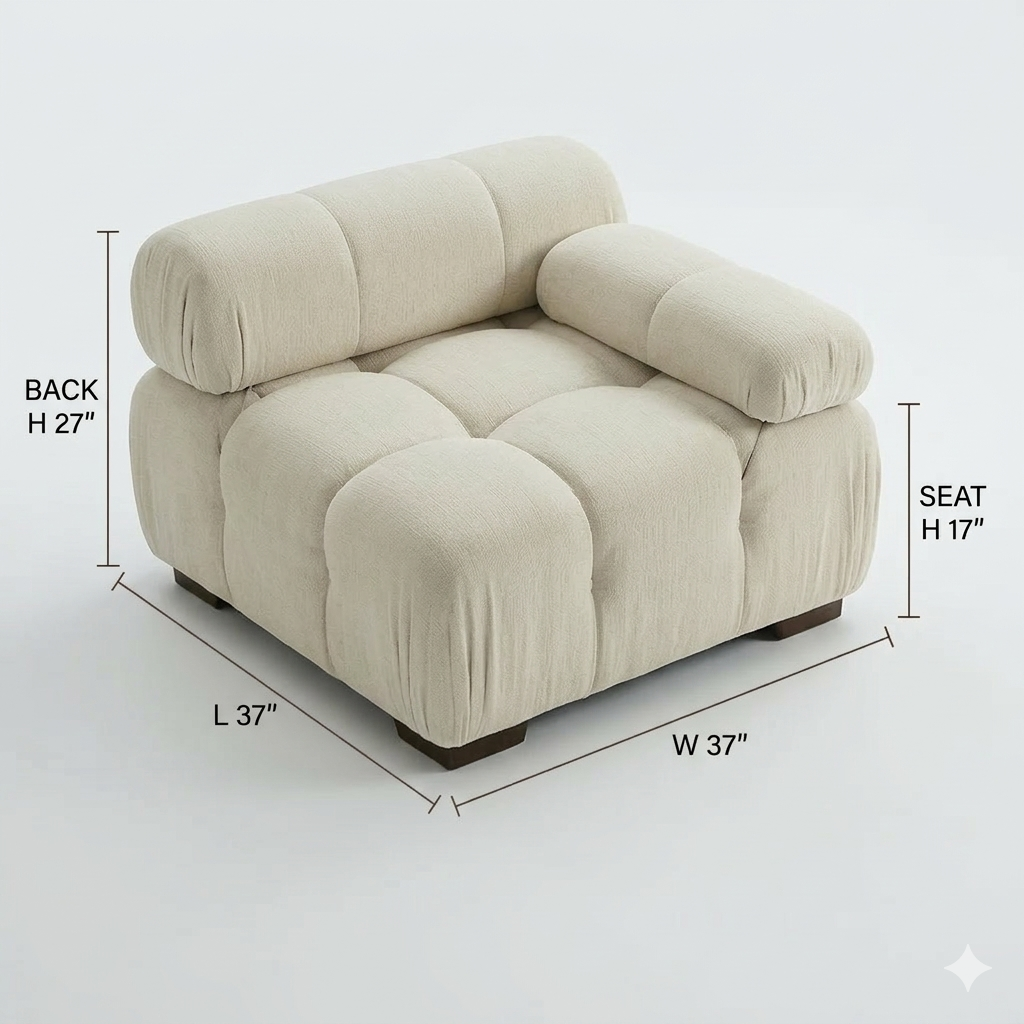 Munich Modular Fabric Sectional Light Grey, Dark Gey and White - Venini Furniture 