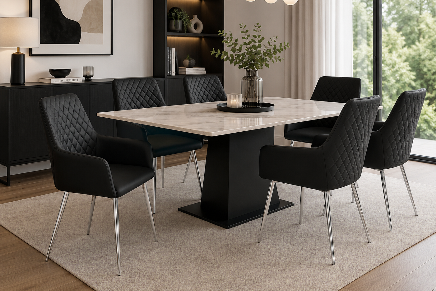 Alba Dining Chair White & Black
