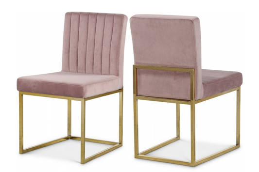 Giselle Velvet Dining Chair SKU: 778Pink-C