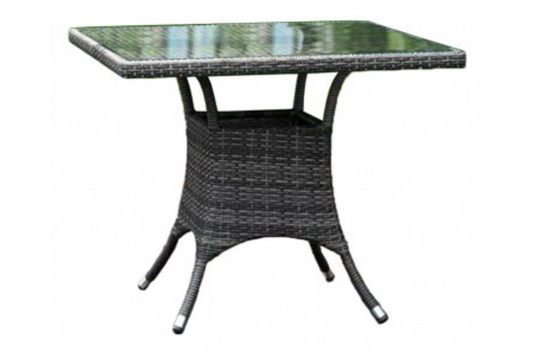 Spectrum 36" Square Dining Table KD w/grey tempered glass
