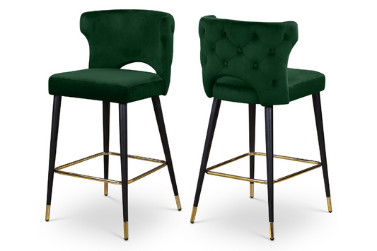 Kelly Velvet Counter Stool SKU: 791Green-C