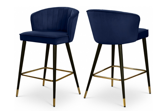 Cassie Velvet Counter Stool SKU: 793Navy-C