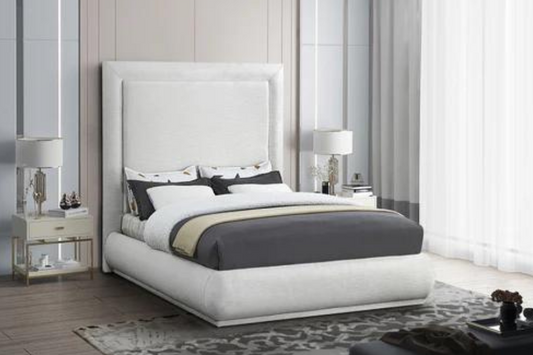Brooke Linen Textured Fabric Bed SKU: BrookeCream-Q