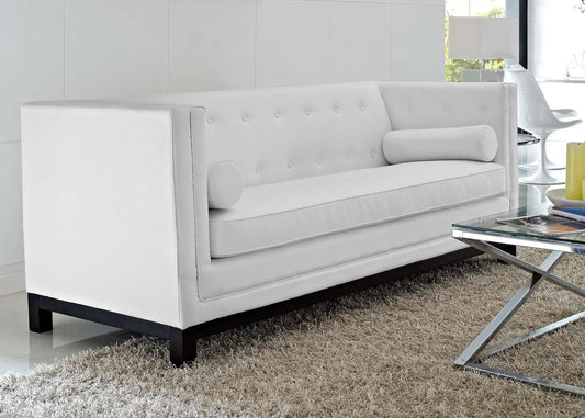 Imperial Bonded Leather Sofa in White FREE SHIPPING.