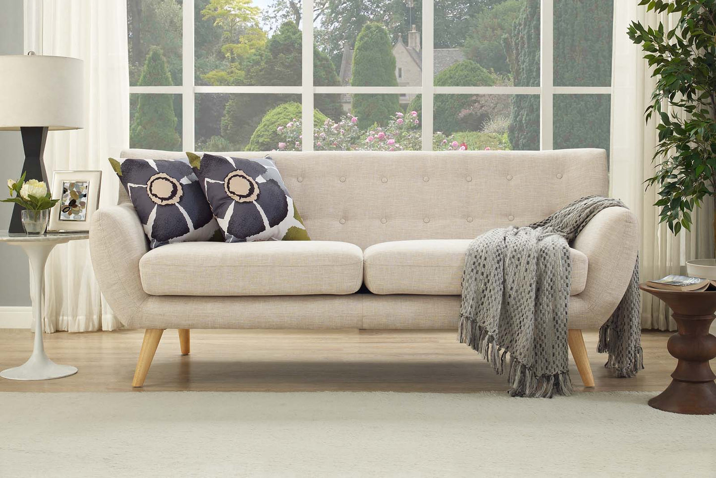 Remark Upholstered Fabric Sofa FREE SHIPPING.